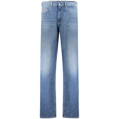 Tommy Hilfiger Blue Cotton Men Jeans with faded style and logo embroidery
