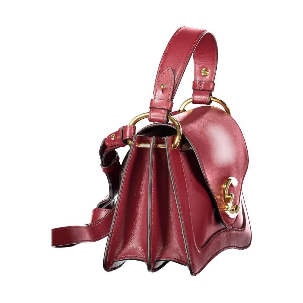 Coccinelle Purple Leather Women Handbag with elegant design, adjustable strap, gold accents, and high-quality Italian leather.