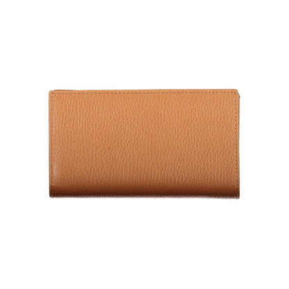 Coccinelle Brown Leather Women Wallet featuring Italian craftsmanship and dual compartments for stylish organization.