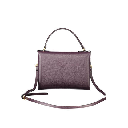 Coccinelle Purple Leather Women Handbag with adjustable shoulder strap and refined Italian craftsmanship.