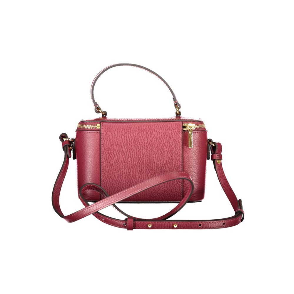 Coccinelle Purple Leather Women Handbag with chic handle and adjustable strap, featuring a secure swivel and zip closure.