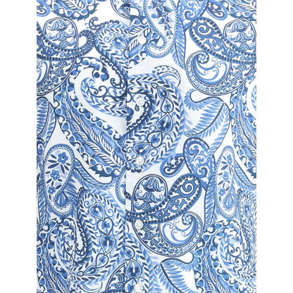 Etro Light Blue Cotton Pattern Shirt