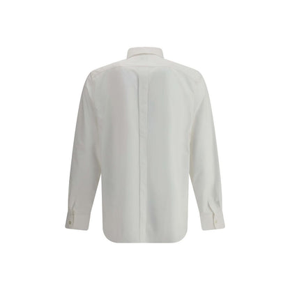 Back view of Saint Laurent White Cotton Dress Shirt with classic collar and concealed buttons.