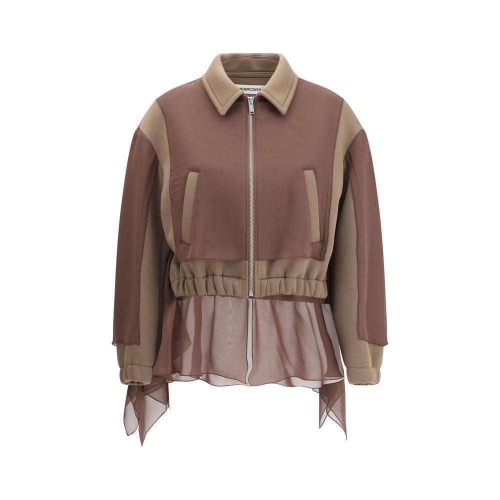 Undercover Zippered paneled Jacket UN-UP2E1205GRAYBROWN-2