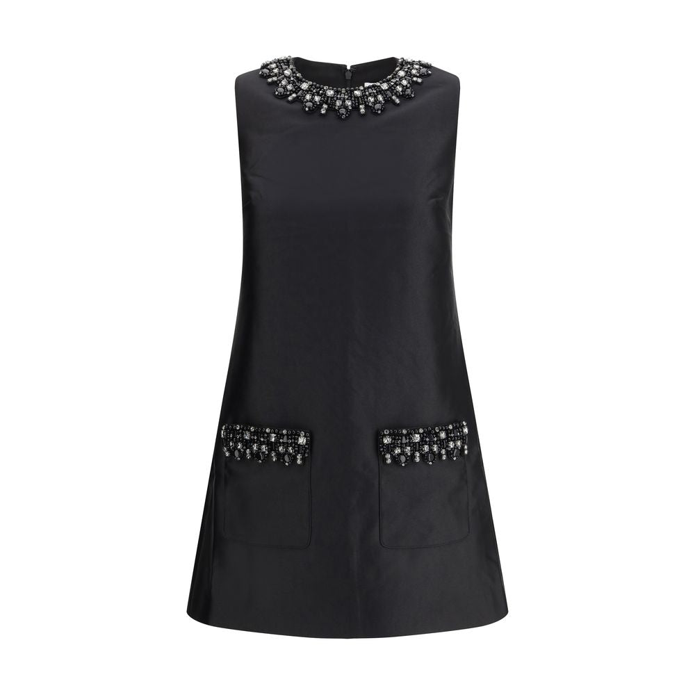 Self-Portrait Taffeta embellished trim short Dress SE-AW25061SBBLACK-10