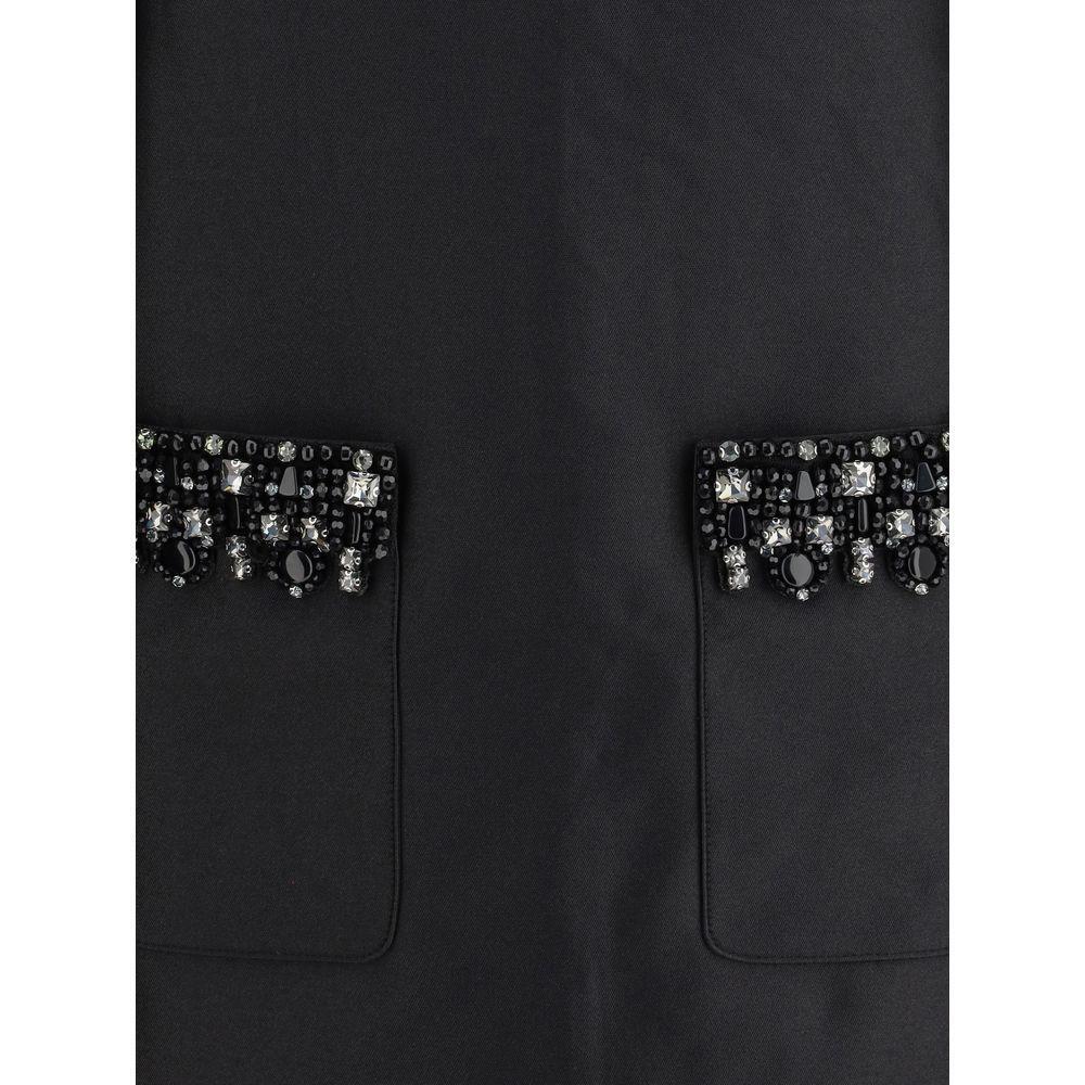 Self-Portrait Taffeta embellished trim short Dress SE-AW25061SBBLACK-10