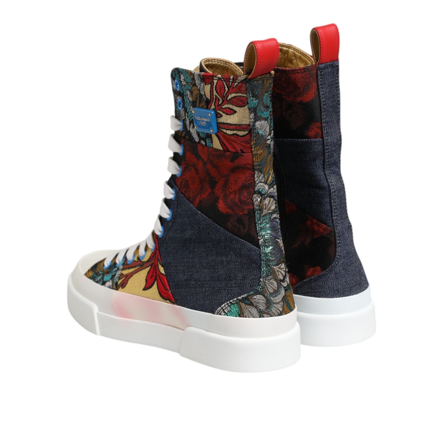 Dolce & Gabbana Multicolor Patchwork High Top Sneakers Shoes