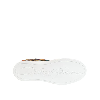 Dolce & Gabbana Multicolor Patchwork High Top Sneakers Shoes