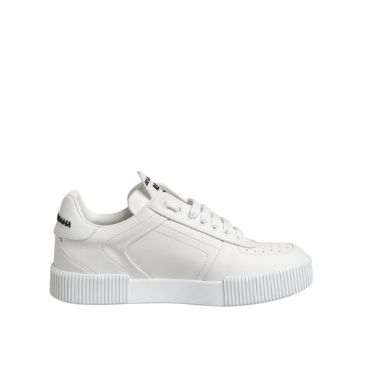 Dolce & Gabbana White Miami Leather Low Top Sneakers Shoes