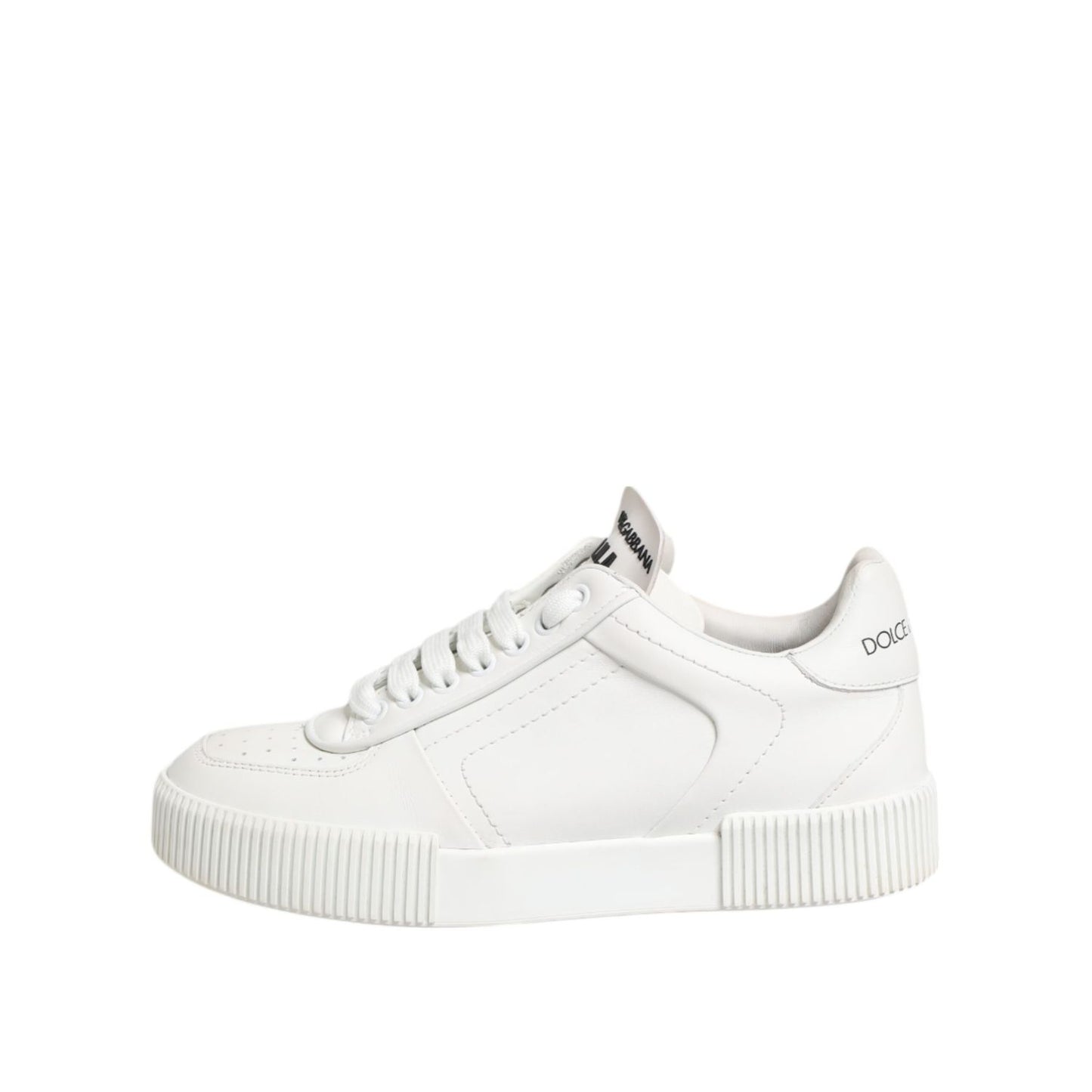 Dolce & Gabbana White Miami Leather Low Top Sneakers Shoes