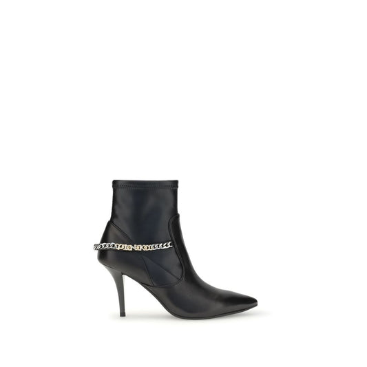 PINKO Black Calf Leather Bos Taurus Ankle Boots