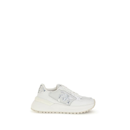 PINKO White Calf Leather Bos Taurus Chunky Sneakers