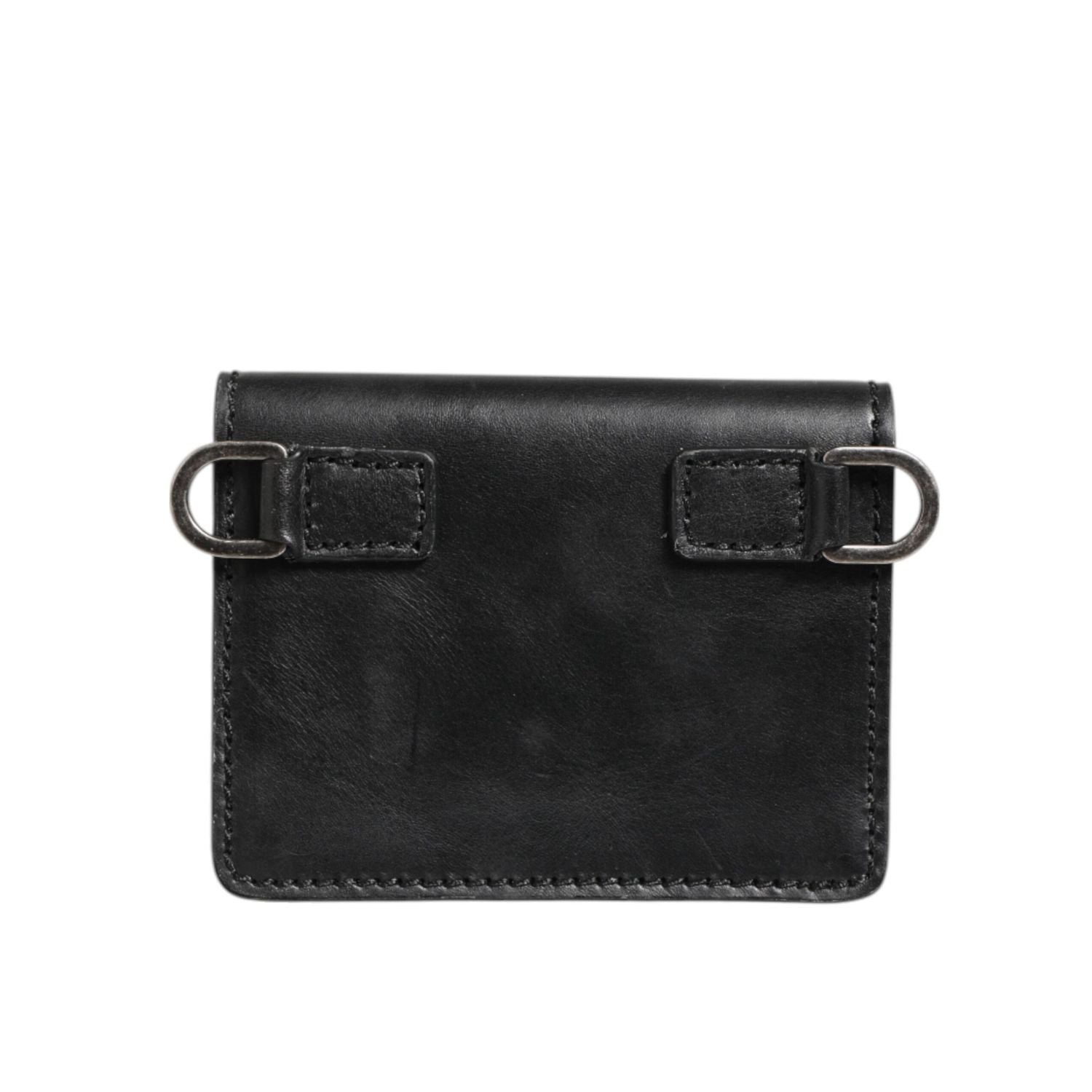 Dolce & Gabbana Black Leather Bifold Card Holder Mens Coin Purse Key Clip Wallet