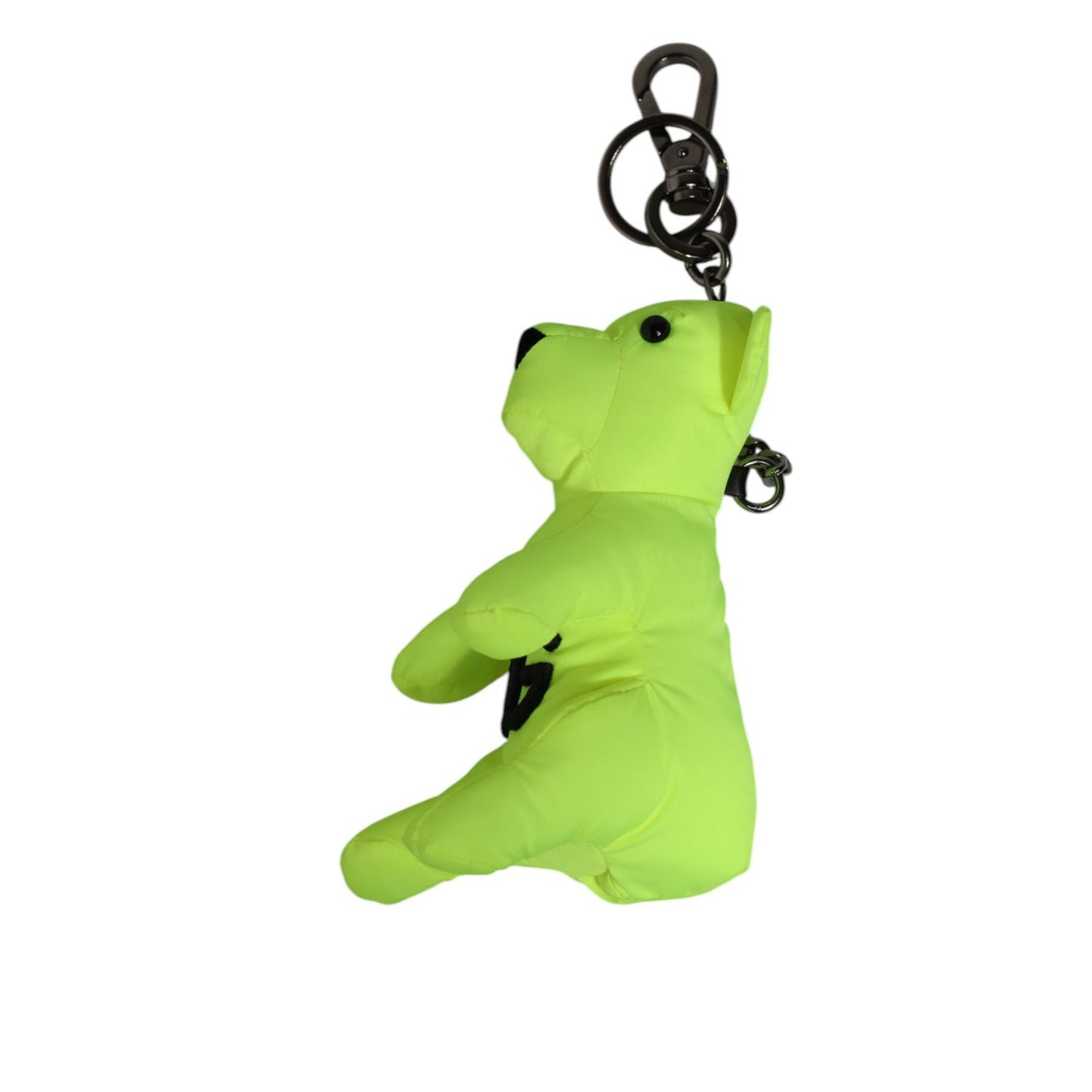 Dolce & Gabbana Neon Green Bear Embroidered Logo Men Keychain Clasp  Keyring