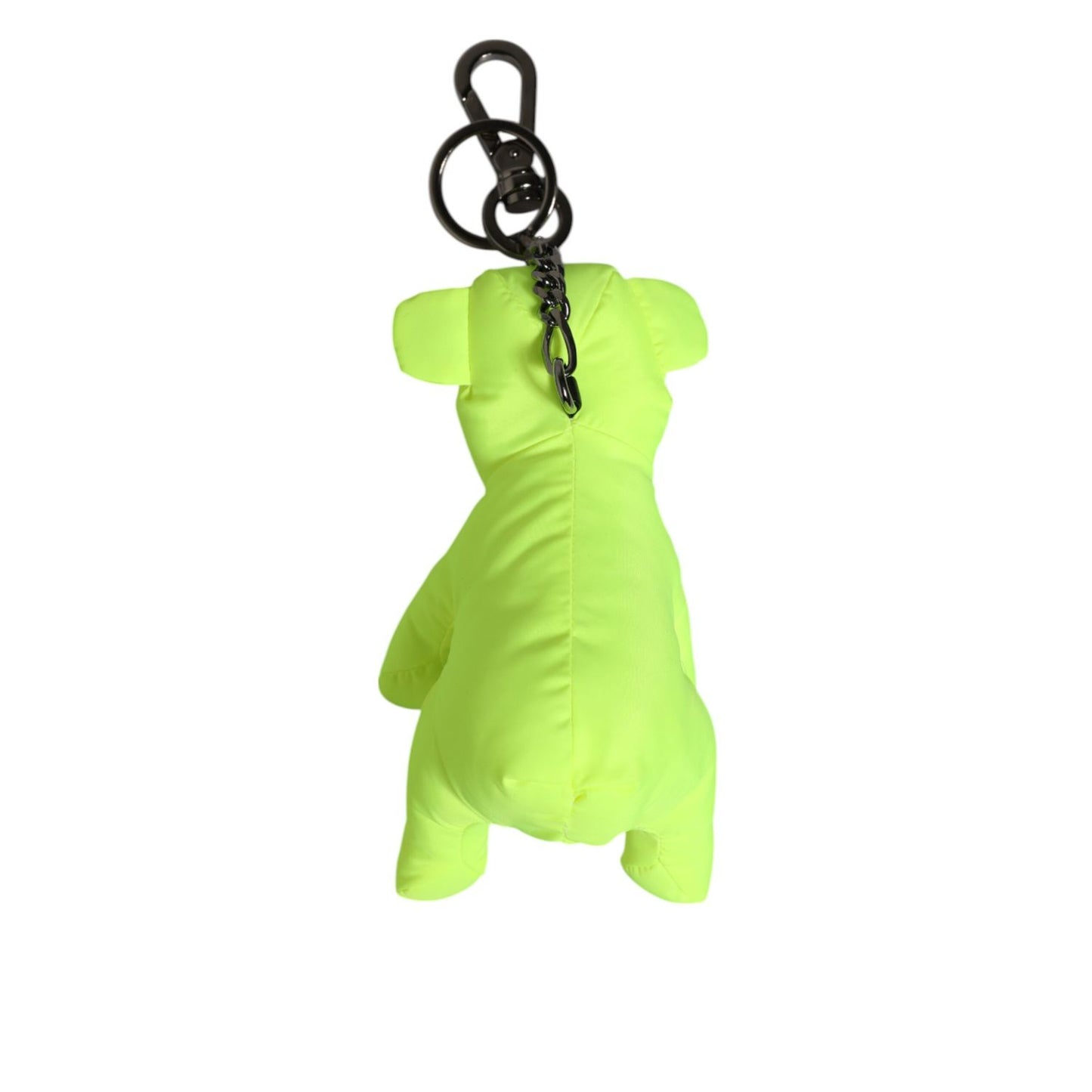 Dolce & Gabbana Neon Green Bear Embroidered Logo Men Keychain Clasp  Keyring