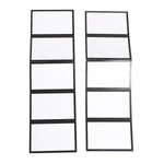 Two columns of blank white rectangular cards with black borders, arranged vertically on a plain white background.