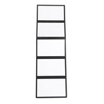Black framed strip with five blank white spaces