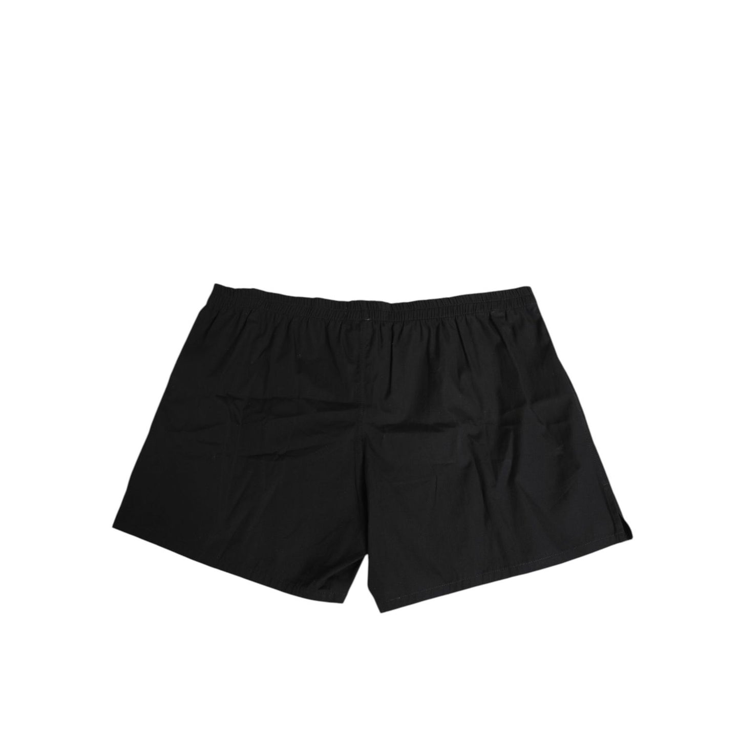 Dolce & Gabbana Black Cotton Elastic Waistband Button Swimwear