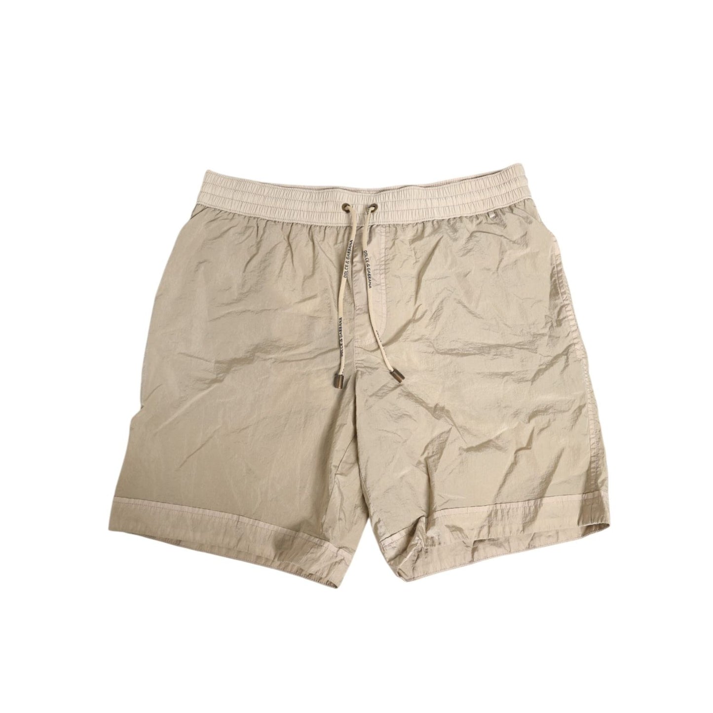 Dolce & Gabbana Beige Nylon Beachwear Men Boxer Short Swimwear