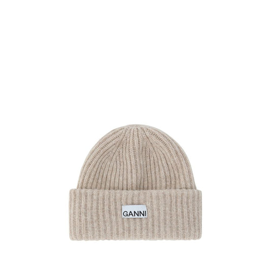 Ganni Brown Wool Beanie