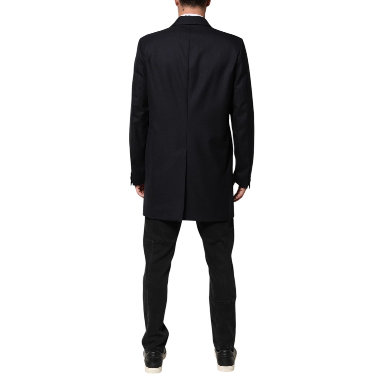 Dolce & Gabbana Dark Blue Wool Men Jacket Coat Blazer Suit