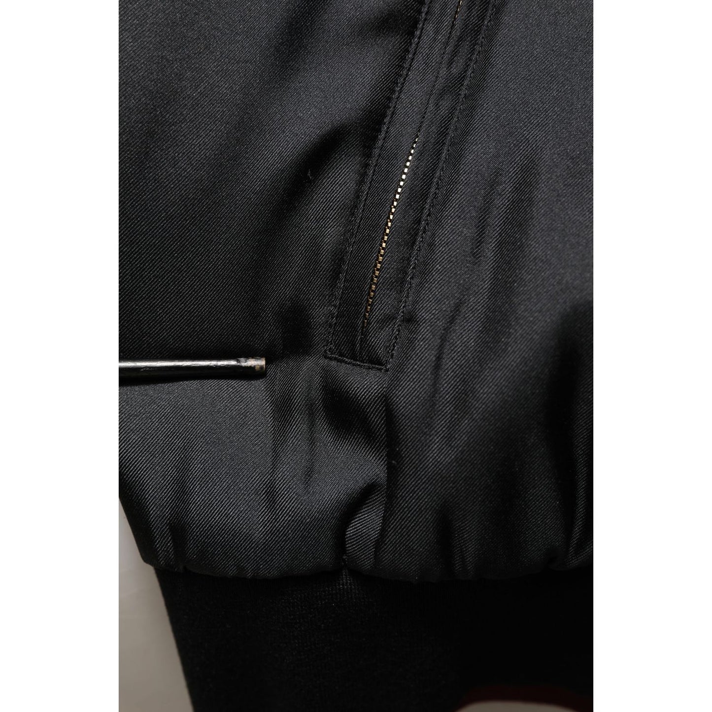 Dolce & Gabbana Black Red Floral Silk Bomber Blouson Jacket