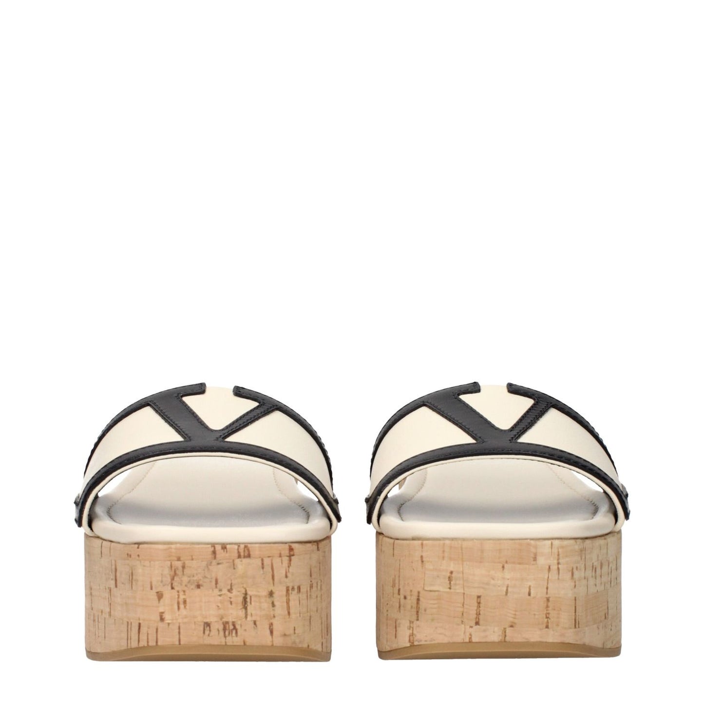 Valentino Garavani Beige Leather Wedge Sandals with front logo, style MPN S0LP0KPUR4V, code F84234, fashionable and elegant design.