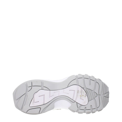 Bottom view of Versace Gold Fabric Low Top Sneakers showing sole design, luxurious craftsmanship, and brand detailing.