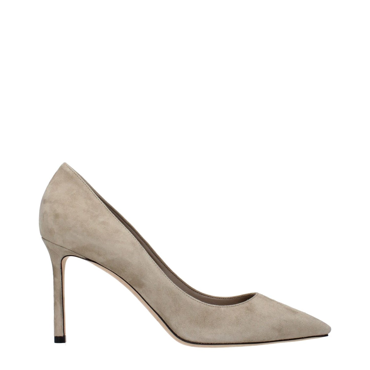 Jimmy Choo Gray Leather High Heel Pumps, suede design, MPN ROMY85KDUTAUPE, code F84221, stylish women's footwear.