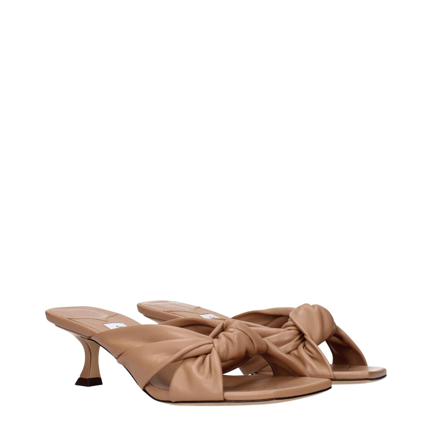 Jimmy Choo Beige Leather Sandals with a vintage effect, featuring elegant design in beige color, model MPN AVENUE50NAPBISCUIT.