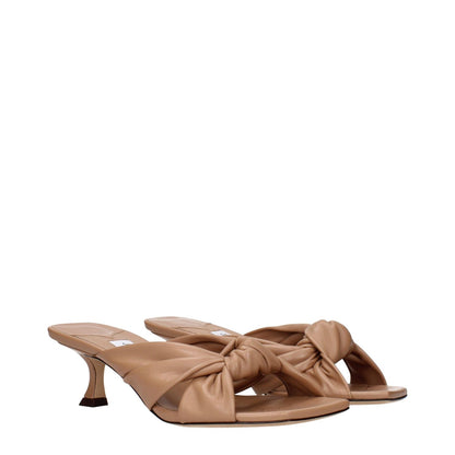 Jimmy Choo Beige Leather Sandals with a vintage effect, featuring elegant design in beige color, model MPN AVENUE50NAPBISCUIT.