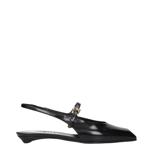 Prada Black Leather Sandals with front logo design, MPN 1F828N055015F0002, code F84270