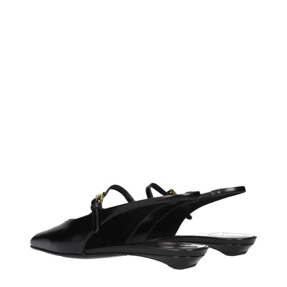 Prada Black Leather Sandals with front logo, MPN 1F828N055015F0002, side view showing premium quality leather and sleek design.