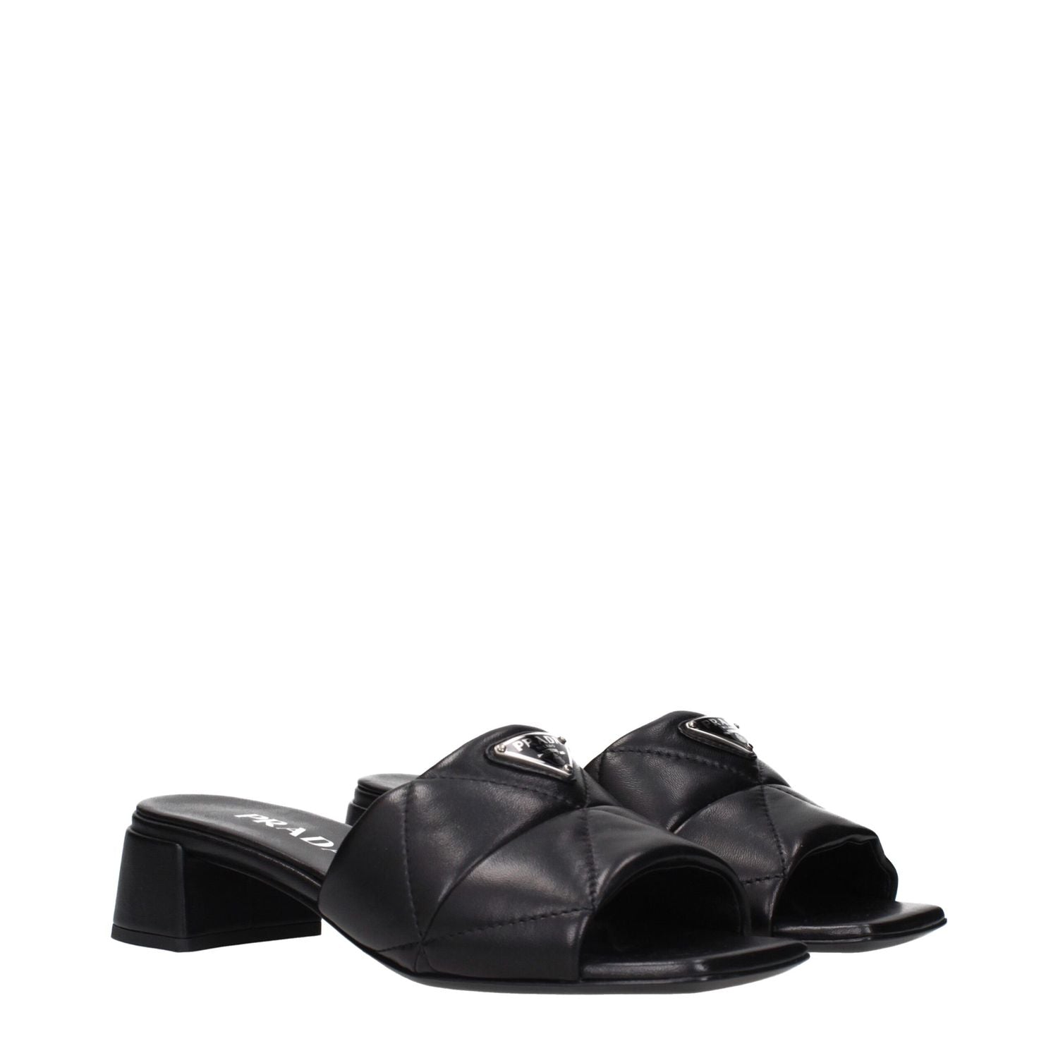 Prada Black Leather Sandals