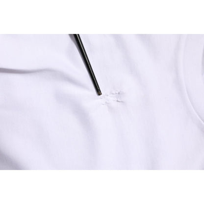 Dolce & Gabbana White Cotton Logo Patch Crew Neck Men T-shirt