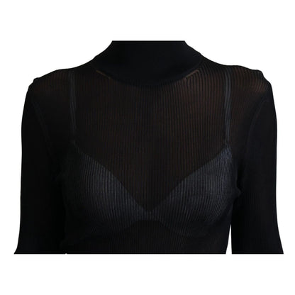 Dolce & Gabbana Black Turtleneck Slim Fit Pullover Sweater