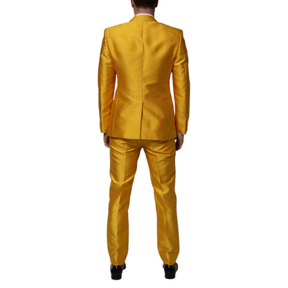 Dolce & Gabbana Yellow 2 Piece Silk Blend Men Suit SICILIA