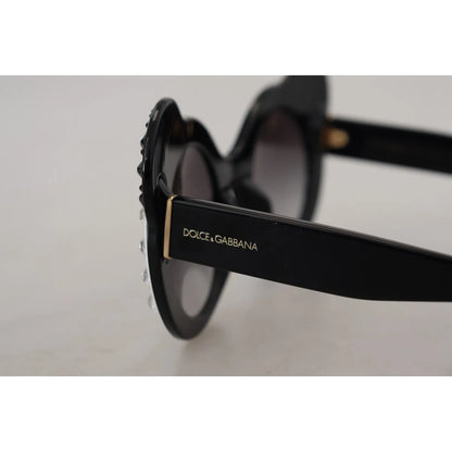 Dolce & Gabbana DG4325BM White Black Acetate Crystal Shades Sunglasses