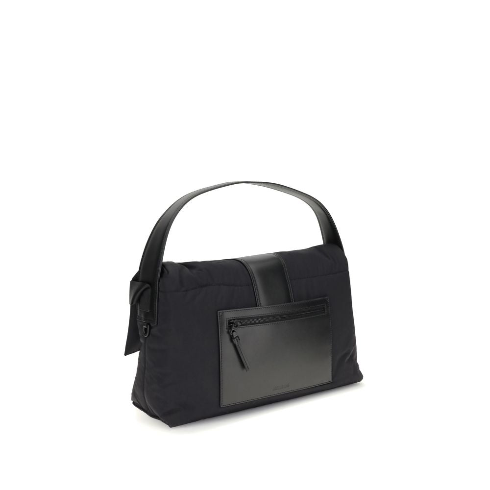 Front view with bag zipped and handles upright.