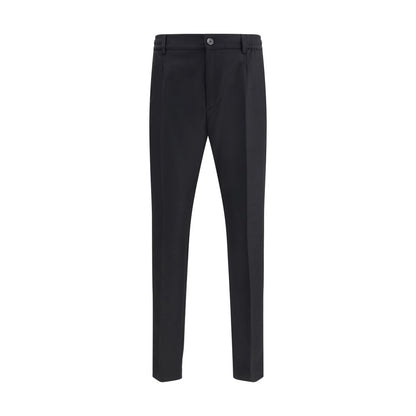 Cruna Black Fleece Wool Dress Pants