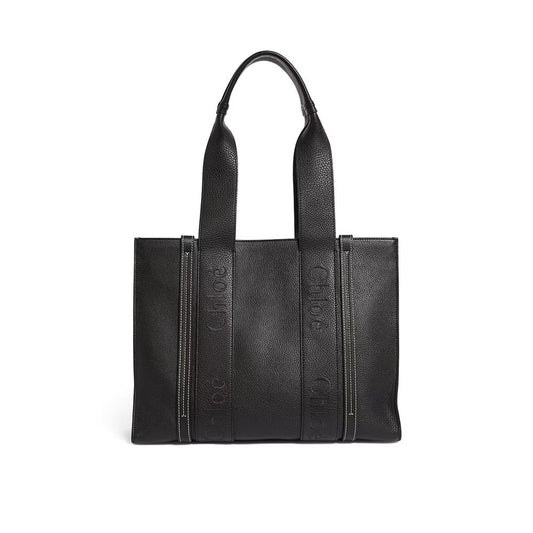Chloé Black Leather Tote Bag