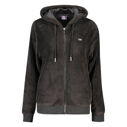 Norway 1963 Black Polyester Women's Jacket with hood and embroidery