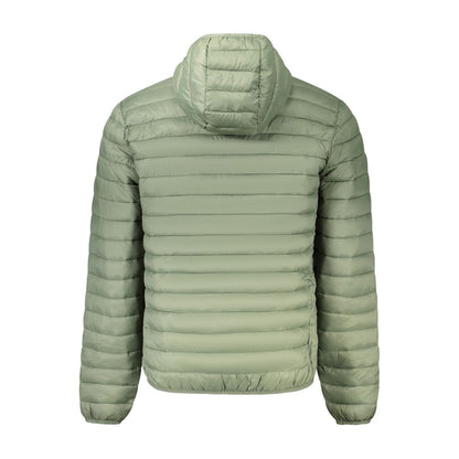 North Sails Green Polyester Men's Jacket with hood and padding, front view