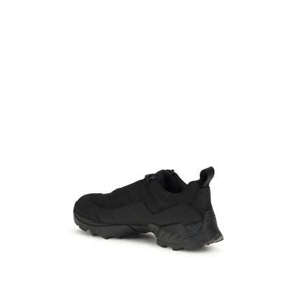 Back view of ROA Black Polyamide Athletic Sneakers with Vibram outsole and rubber toe box for optimal traction and durability.