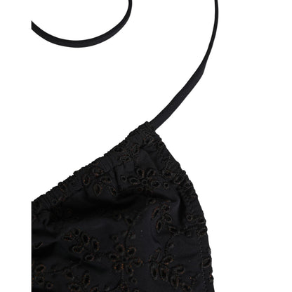 Dolce & Gabbana Black Embroidered Triangle Swimwear Underwear