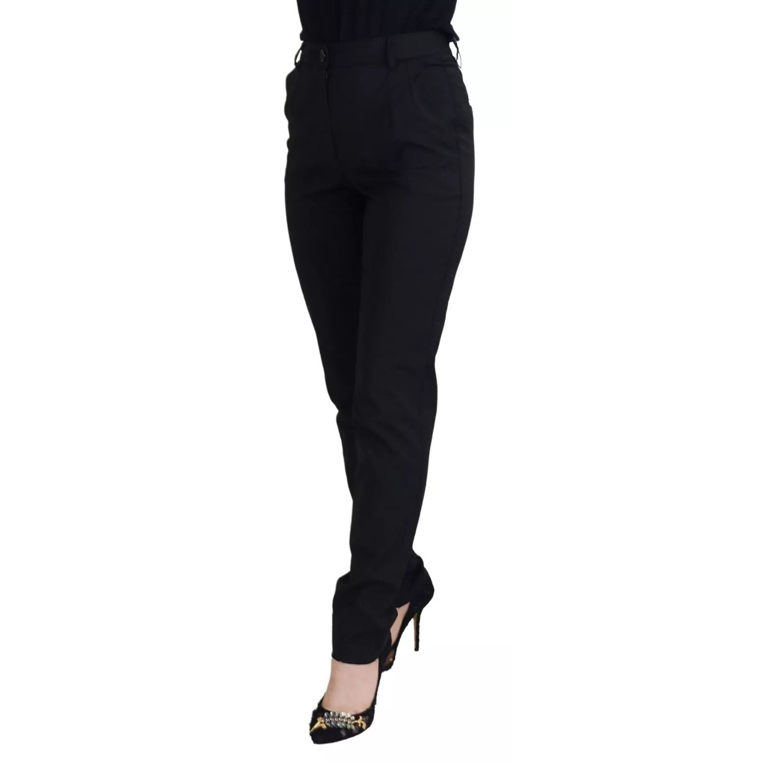 Dolce & Gabbana Black High Waist Skinny Trouser STAFF Pants
