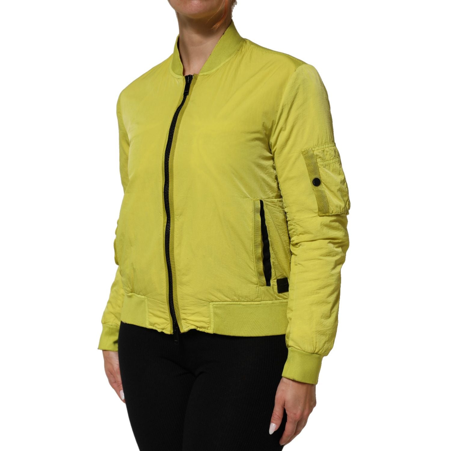 Dolce & Gabbana Yellow Polyamide Zipper Bomber Women’s Jacket