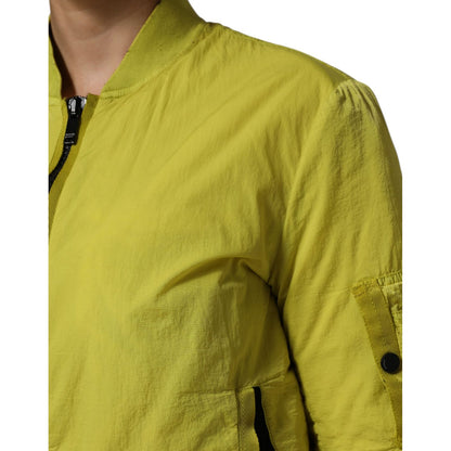 Dondup Yellow Polyamide Zipper Bomber Women’s Jacket