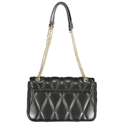 Twinset Black Polyethylene Women Handbag with quilted design and chain handles, perfect for modern fashion enthusiasts.