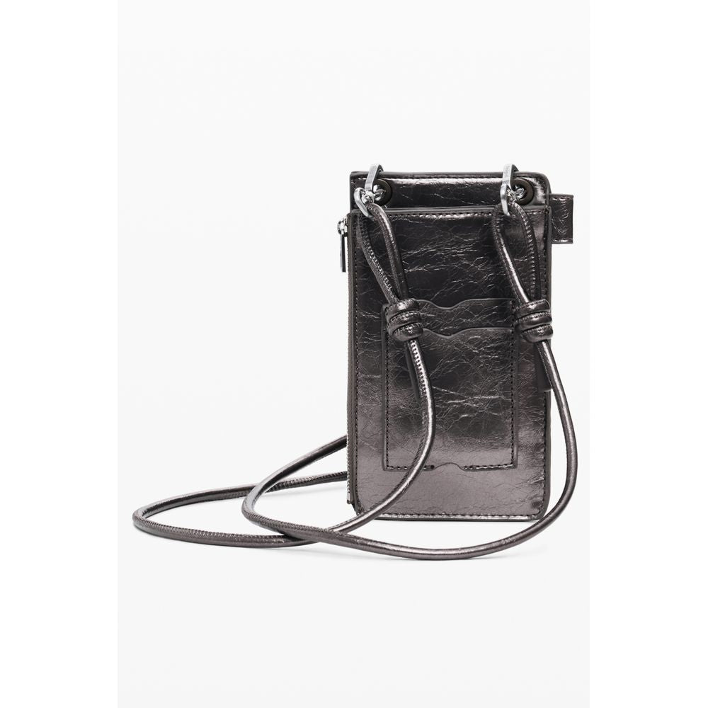 Desigual Bronze Polyethylene Women Wallet with removable strap and logo, showcasing fashion-forward design and durability.